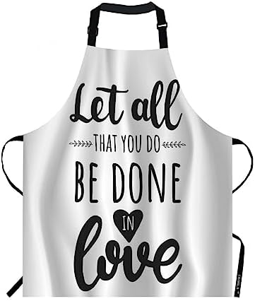 EKOBLA Let All That You Do Be Done In Love Aprons Motivational Bible Quote by EKOBLA