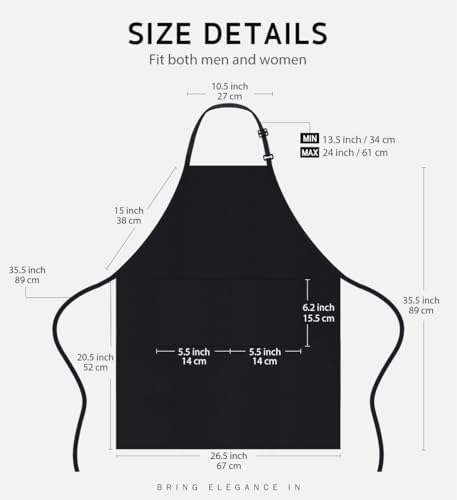 Syntus Apron for Men Women, Adjustable Cooking Kitchen Apron - Image 2