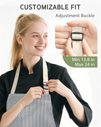 Syntus Apron for Men Women, Adjustable Cooking Kitchen Apron - Image 4