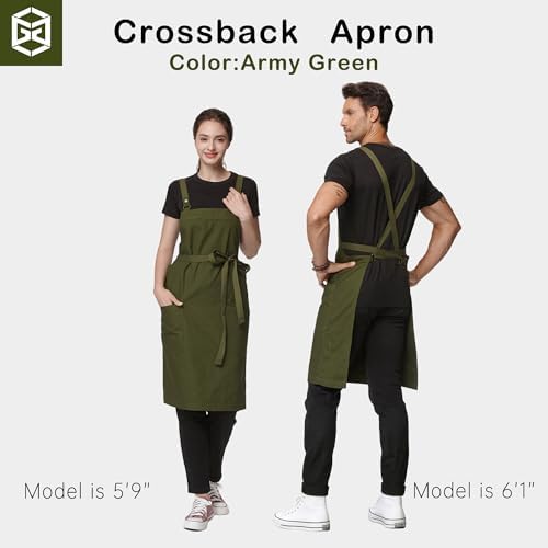Cross Back Apron for Men Chef Pockets 4251JX - Image 4