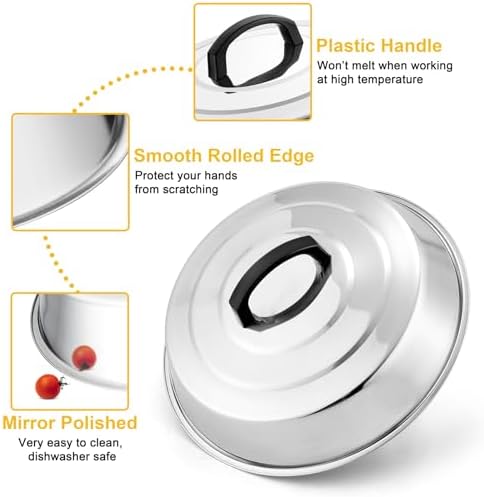 Leonyo 12IN Stainless Steel Griddle Basting Cover Melting Dome, 2 Pack - Image 4