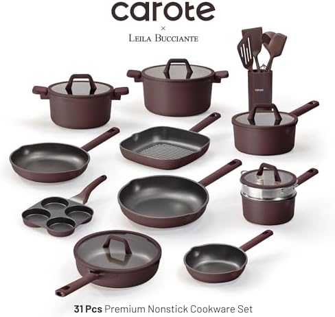 CAROTE 31pcs Nonstick Cookware Sets, Pots and Pans Set - Image 2