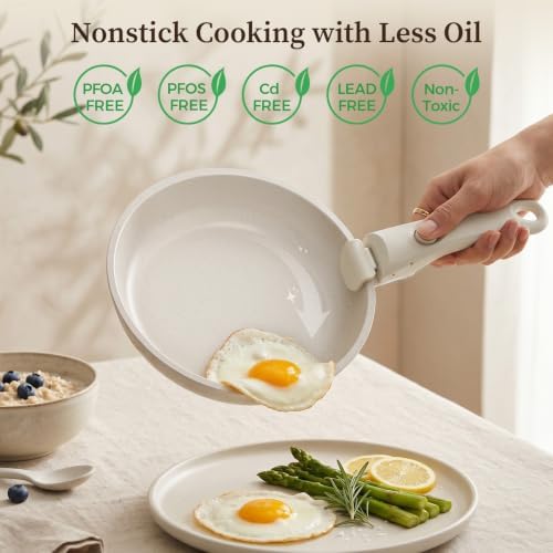 YASHE 9Pcs Granite Nonstick Pots and Pans Set, Oven Safe - Image 3