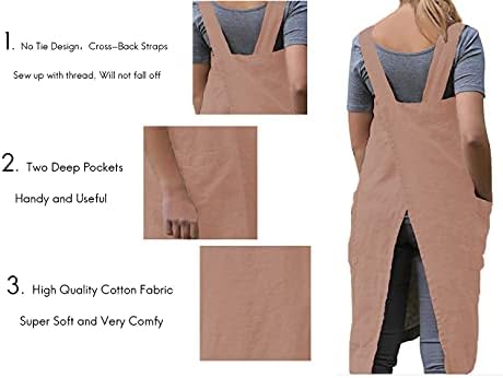 TBA Cotton Linen Apron Cross Back Apron - Image 4