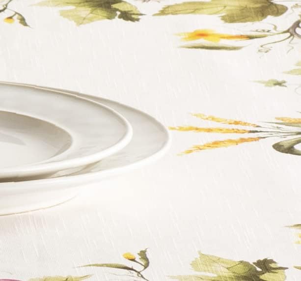Maison d' Hermine Table Cloth Rectangle Table 100% Cotton 60 x 120 Inches Fall Tablecloth Reusable Everyday Use for Thanksgiving Christmas Decorations Dining Farmhouse (Pumpkin Garden - Cloudy Cream)