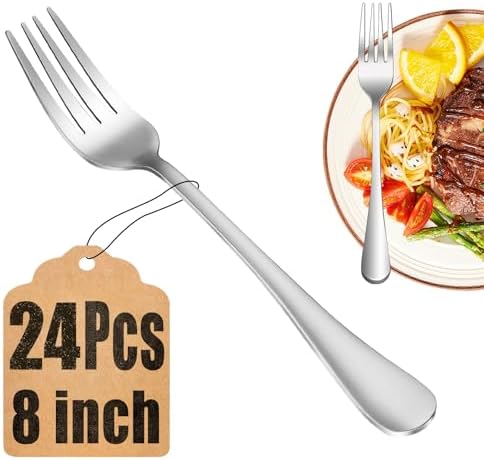 24 Piece Dinner Forks Set, Food-Grade Stainless Steel Silverware Forks by MUTNITT