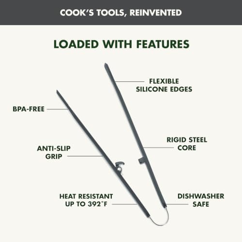 GreenPan Silicone Tong, Cooking Grilling Serving, Kitchen Utensil, Flexible - Image 4