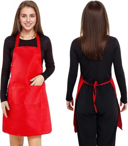 Fengek 8 Pcs Bib Apron for Unisex Colorful Kitchen Apron Bulk - Image 4