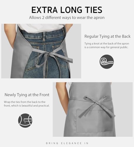 Syntus Apron for Men Women, Adjustable Cooking Kitchen Apron - Image 4