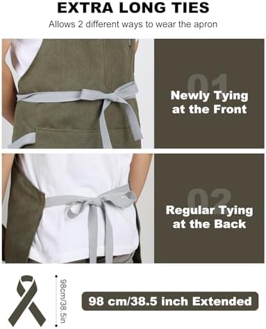 Chef Apron w/Pockets, Adjustable Strap - Image 3