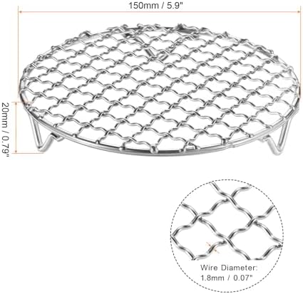 HARFINGTON 2pcs Round Cooking Rack 5.9-inch 201 Stainless Steel Cross Wire - Image 2