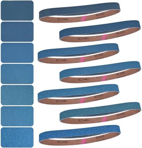 1x30 Inch Sanding Belts 21 Pcs 7 Grits Sizes Heavy Duty Belt Sander Zirconia by Aolabela