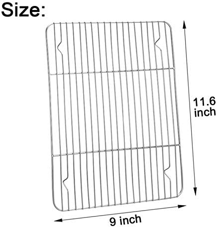 E-far Baking Cooling Rack Set of 2, Stainless Steel Metal Roasting Cooking Racks - Image 2