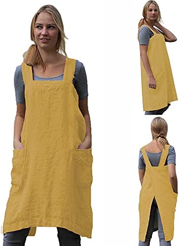 TBA Cotton Linen Apron Cross Back Apron - Image 2