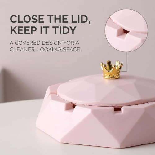 Pink Crown Stainless Steel Ashtray - Image 3