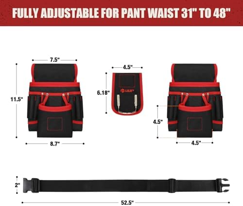 Magnetic Tool Belt for Men, 26 Pockets Heavy Duty Nail Tool Pouch Dad Gift - Image 2
