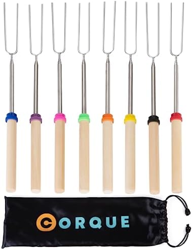 CORQUE Marshmallow Roasting Sticks, Smores Sticks, Extendable, Camping Skewer by CORQUE