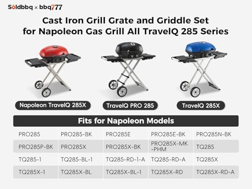 Cast Iron Reversible Griddle for Napoleon All TravelQ 285 Series Gas Grill - Image 3