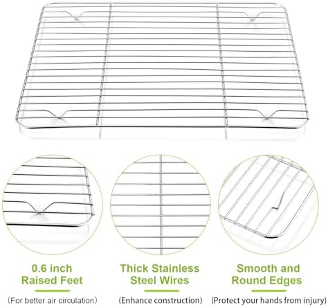 P&P CHEF 11.6" x 9" Cooling Baking Wire Racks Pack of 2 - Image 3