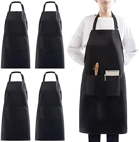 4 Packs Waterproof Cooking Chef Bib Aprons by loteaf