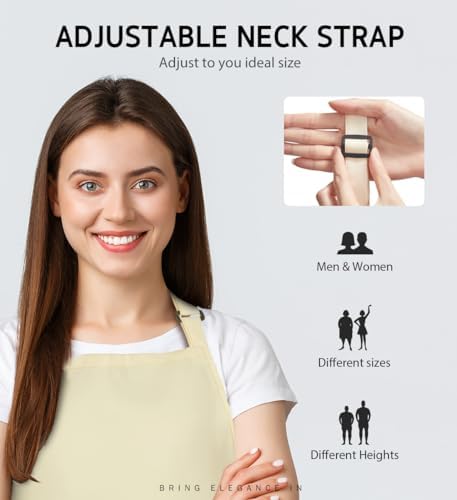 Syntus Apron for Men Women, Adjustable Cooking Kitchen Apron - Image 3