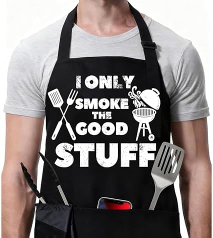 Rosoz Funny BBQ Black Chef Aprons by Rosoz