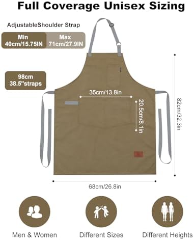 Chef Apron w/Pockets, Adjustable Strap - Image 4