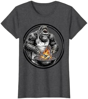 Gorilla Grill Master Apron BBQ Illustration T-Shirt by Mademark
