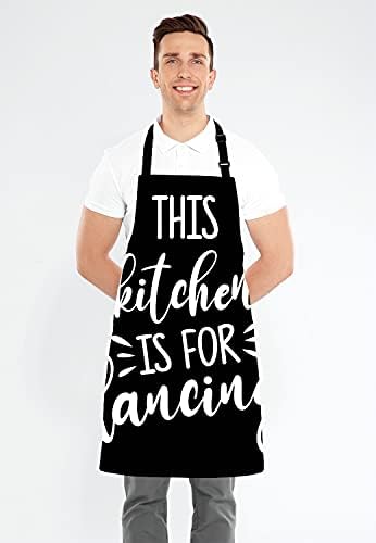 This Kitchen is for Dancing Quote Bib Apron - Image 4