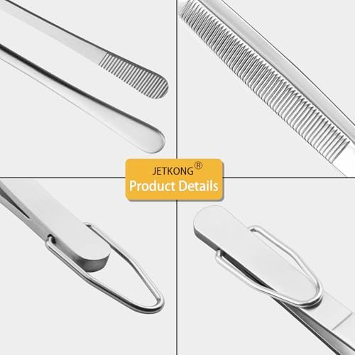 JETKONG 3 Pcs Extra Long Kitchen Tweezers 9 12 14 Inch Heavy Duty Stainless - Image 4
