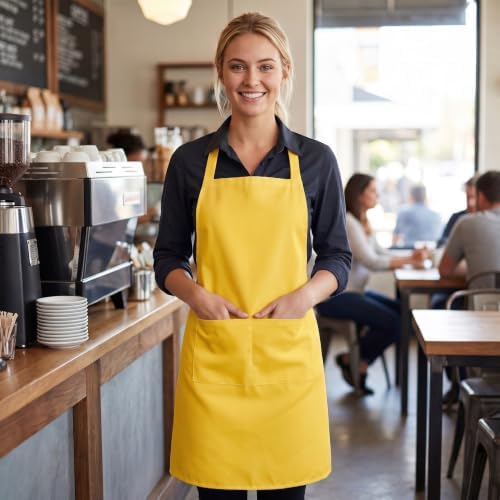 8 Pcs Bib Apron for Unisex Colorful Kitchen Apron Bulk - Image 6