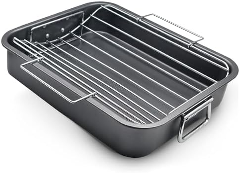 Large Roasting Pan With Rack 12” x 16” by Unknown