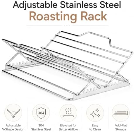 DEMCERT Roasting Rack, Adjustable V-Shaped Turkey Rack - Image 4