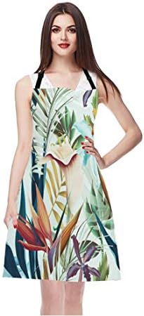 EKOBLA Tropical Flower Leaves Aprons Decorative Summer Leaf Nature Plant Hawaii - Image 3
