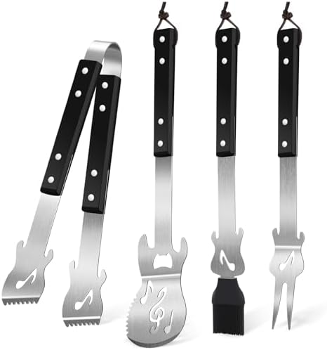 Jingmore 4 Pcs Guitar BBQ Tools Set, Stainless Steel by Jingmore