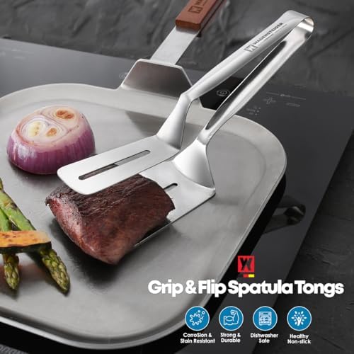 3 - in - 1 Food Grade Large Stainless Steel Spatula Tongs - Image 3