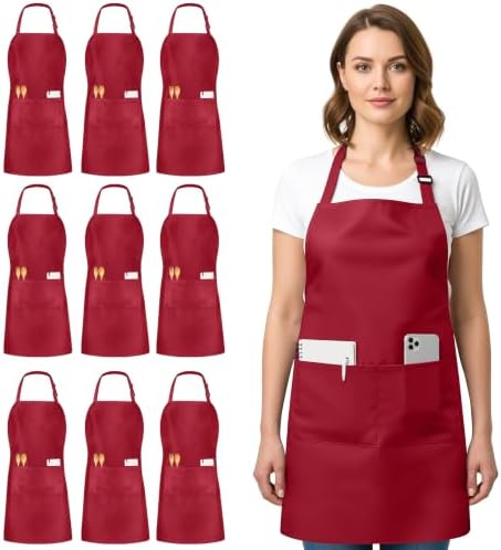 Utopia Kitchen Bib Aprons 10 Pack Adjustable by UTOPIAKITCHEN