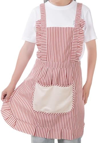 Cute Cotton Apron for Women, Adjustable Bib Cooking Kitchen Aprons - Image 6