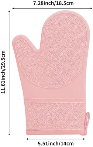 Silicone Oven Mitts, Heat Resistant 500F Kitchen Mitts 2PCS, 11.6" BPA-Free - Image 2