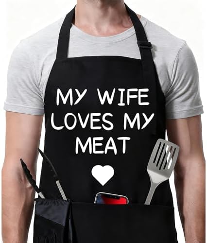 Rosoz Funny BBQ Black Chef Aprons by Rosoz