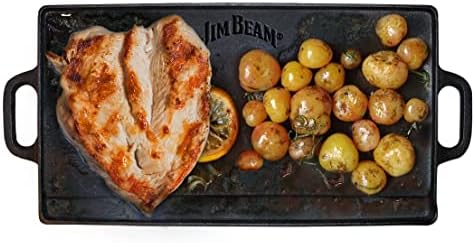 Jim Beam Pre Seasoned Heavy Duty Construction Double Sided Cast Iron Griddle Pan - Image 7