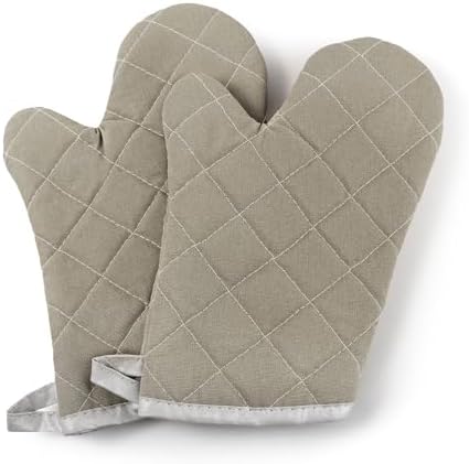 ARCLIBER Grey 12" Quilted Oven Mitts 1 Pair Heat Resistant Kitchen by ARCLIBER