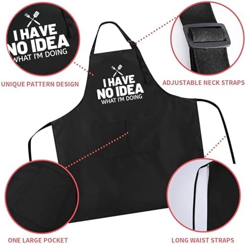 Rosoz Funny BBQ Black Chef Aprons - Image 4