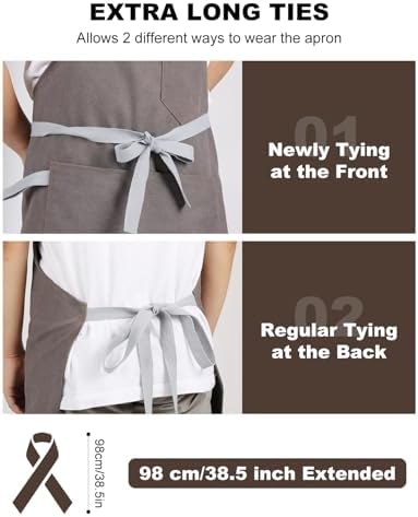 Chef Apron w/Pockets, Adjustable Strap - Image 3