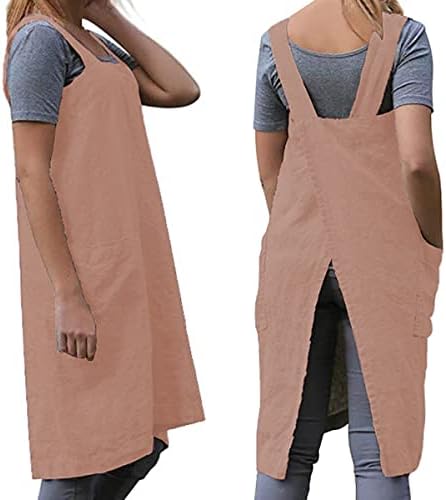 TBA Cotton Linen Apron Cross Back Apron - Image 3