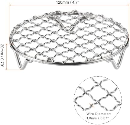 HARFINGTON Round Cooking Rack 4.7-inch 201 Stainless Steel Cross Wire Barbecue - Image 2