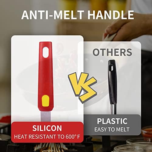 Silicone Spatula Turner Heat Resistant 600°F 3 Piece Set Non Scratch Flexible - Image 6