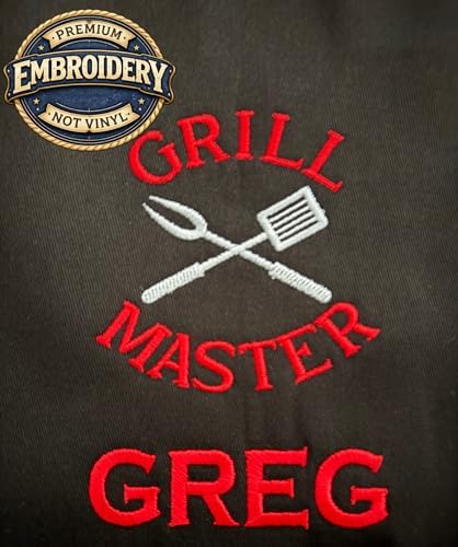 Personalized BBQ Apron with Name – Custom Embroidered Grill Apron - Image 3