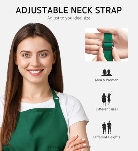 Syntus Apron for Men Women, Adjustable Cooking Kitchen Apron - Image 3