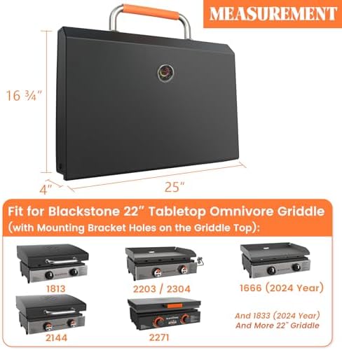 Griddle Lid for Blackstone 22 inch Tabletop Griddle Omnivore 1666 2203 2304 - Image 7